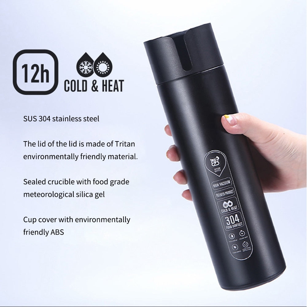 Stainless Steel Travel water bottle keep  Cold & Hot Lid Smart Digital Display