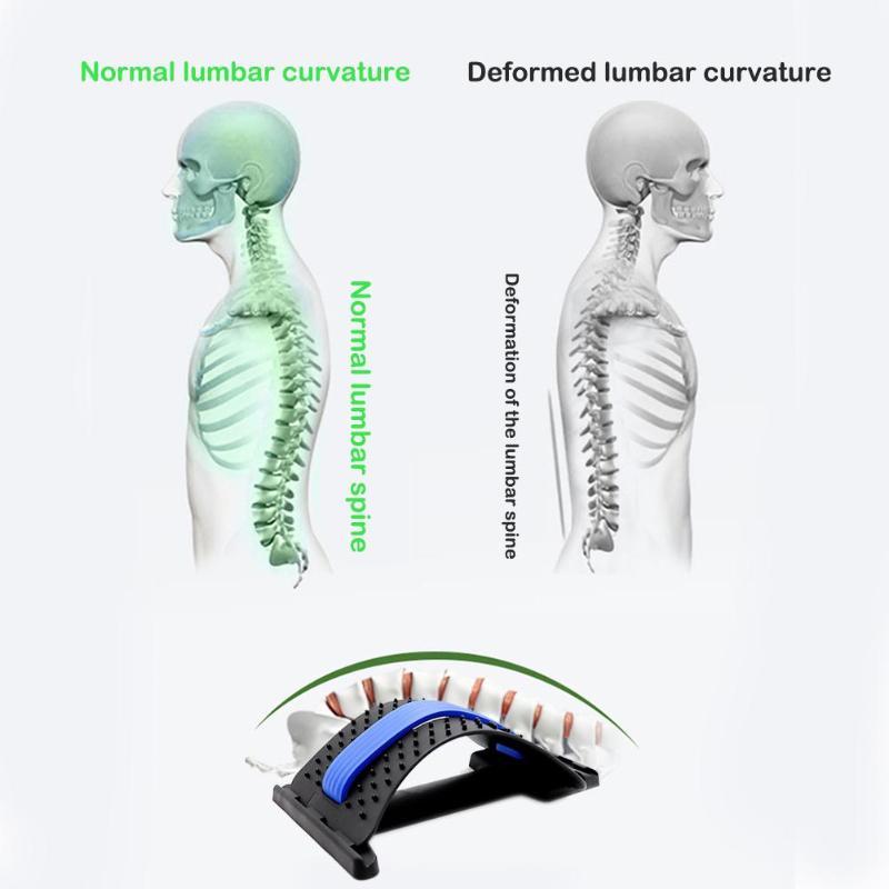 Back stretching and Massager device with lumbar Support